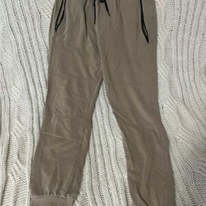 Forever 21 Men's Beige Joggers with Black Drawstring